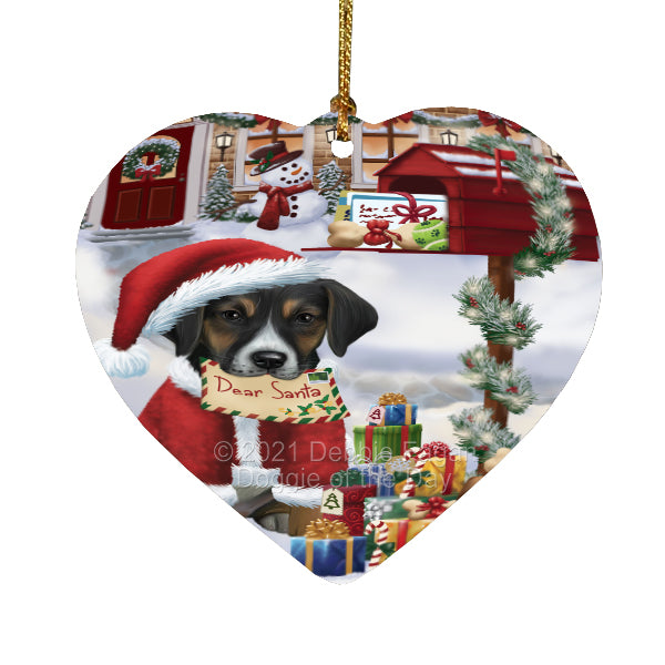 Christmas Dear Santa Mailbox American English Foxhound Dog Heart Christmas Ornament HPORA58996