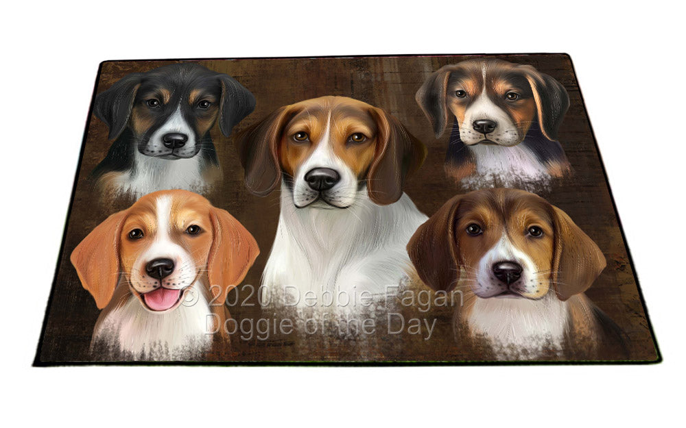Rustic 5 Heads American English Foxhound Dogs Floormat FLMS55663