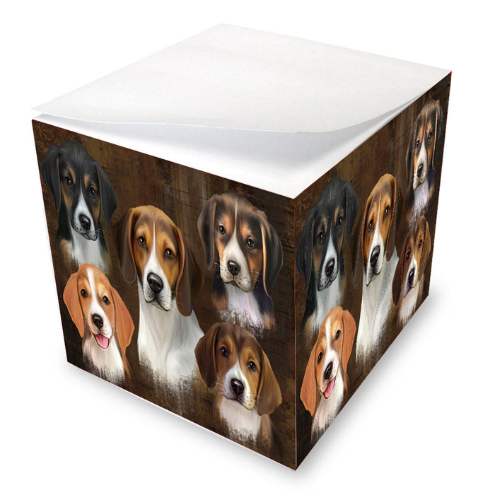 Rustic 5 Heads American English Foxhound Dogs Note Cube NOC-DOTD-A57293