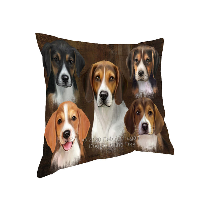 Rustic 5 Heads American English Foxhound Dogs Pillow with Top Quality High-Resolution Images - Ultra Soft Pet Pillows for Sleeping - Reversible & Comfort - Ideal Gift for Dog Lover - Cushion for Sofa Couch Bed - 100% Polyester