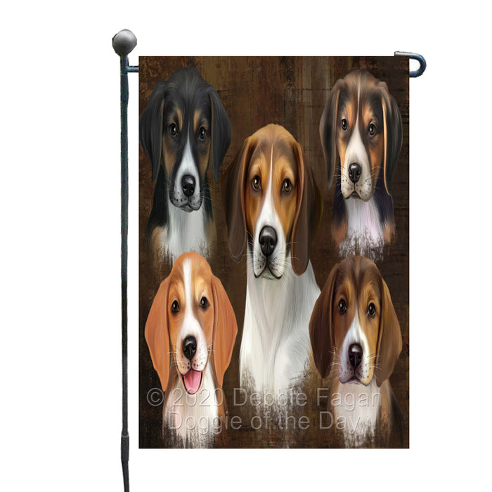 Rustic 5 Heads American English Foxhound Dogs Garden Flags Outdoor Decor for Homes and Gardens Double Sided Garden Yard Spring Decorative Vertical Home Flags Garden Porch Lawn Flag for Decorations