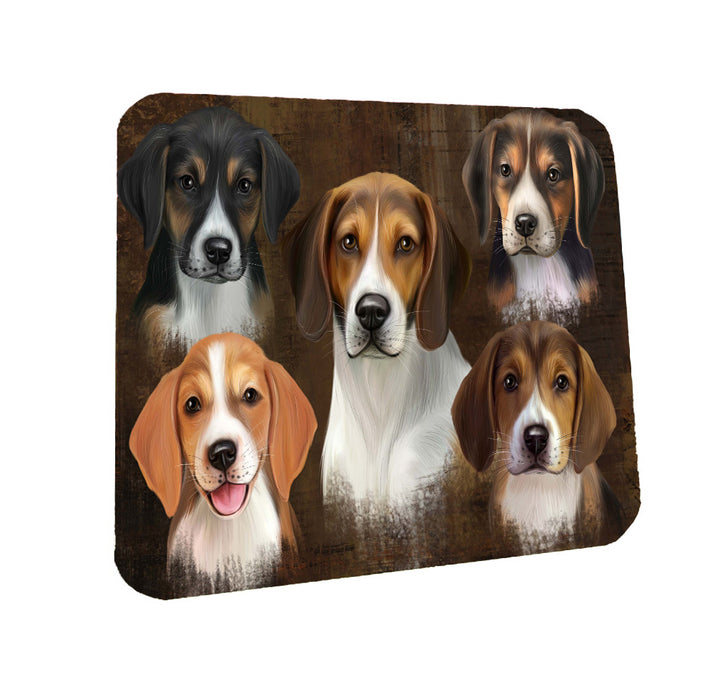 Rustic 5 Heads American English Foxhound Dogs Coasters Set of 4 CSTA58252