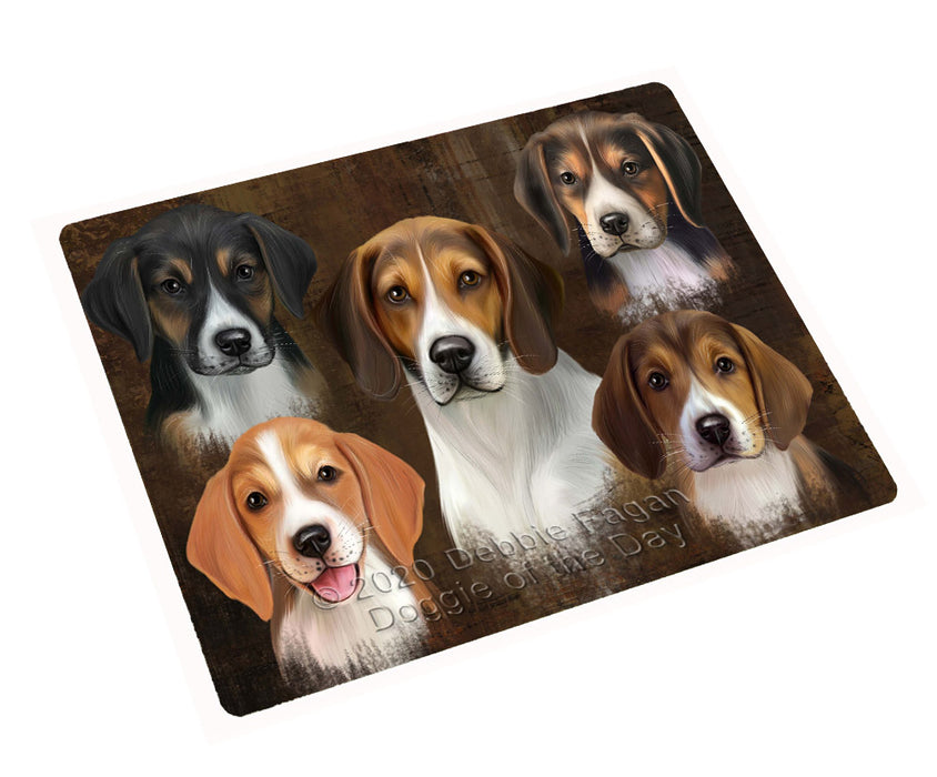 Rustic 5 Heads American English Foxhound Dogs Cutting Board - For Kitchen - Scratch & Stain Resistant - Designed To Stay In Place - Easy To Clean By Hand - Perfect for Chopping Meats, Vegetables