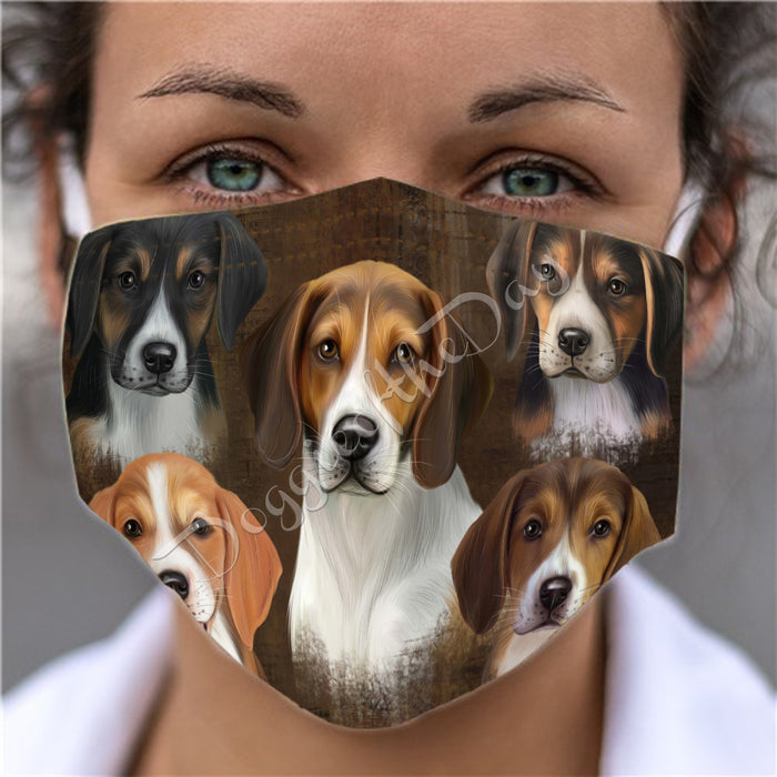 Rustic American English Foxhound Dogs Face Mask FM50015