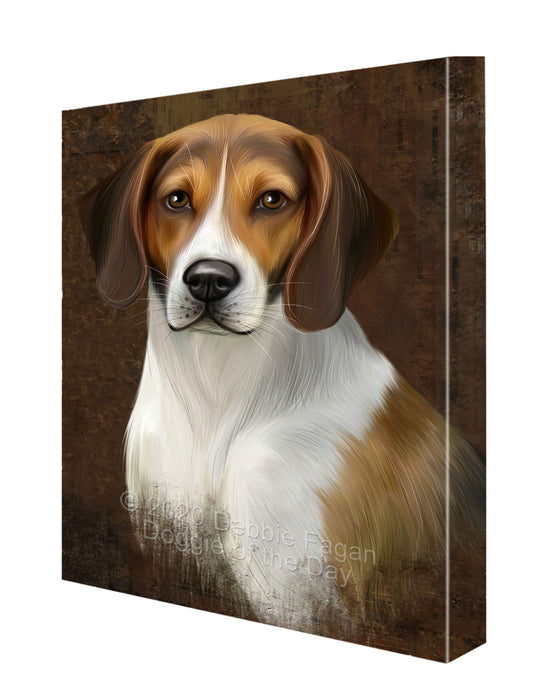 Rustic American English Foxhound Dog Canvas Wall Art - Premium Quality Ready to Hang Room Decor Wall Art Canvas - Unique Animal Printed Digital Painting for Decoration CVS196