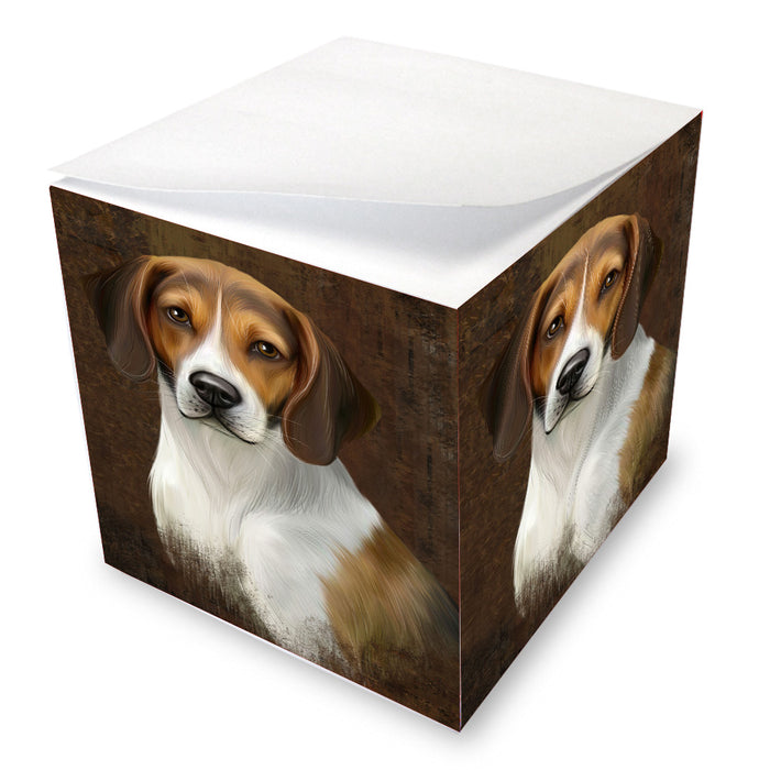 Rustic American English Foxhound Dog Note Cube NOC-DOTD-A57247
