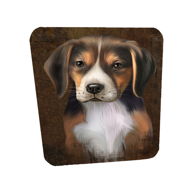 Rustic American English Foxhound Dog Coasters Set of 4 CSTA58209