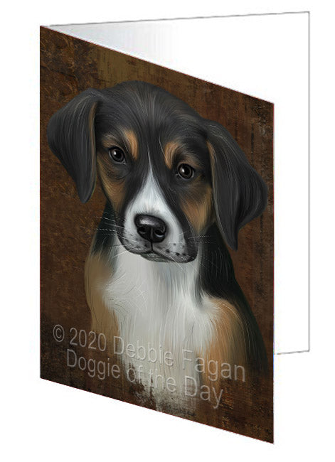 Rustic American English Foxhound Dog Handmade Artwork Assorted Pets Greeting Cards and Note Cards with Envelopes for All Occasions and Holiday Seasons