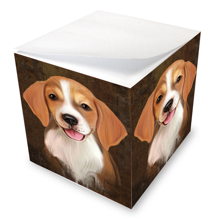 Rustic American English Foxhound Dog Note Cube NOC-DOTD-A57249