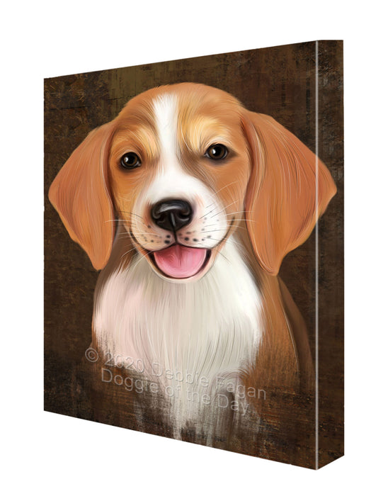 Rustic American English Foxhound Dog Canvas Wall Art - Premium Quality Ready to Hang Room Decor Wall Art Canvas - Unique Animal Printed Digital Painting for Decoration CVS198