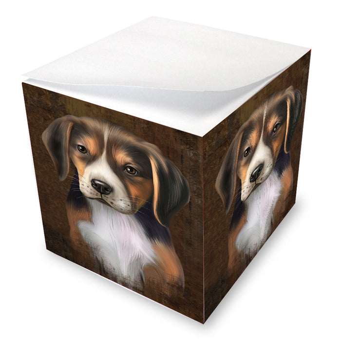 Rustic American English Foxhound Dog Note Cube NOC-DOTD-A57250