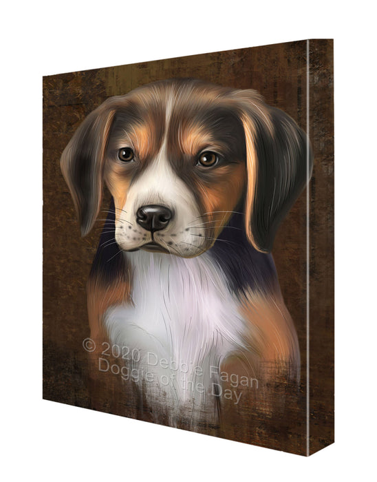 Rustic American English Foxhound Dog Canvas Wall Art - Premium Quality Ready to Hang Room Decor Wall Art Canvas - Unique Animal Printed Digital Painting for Decoration CVS199