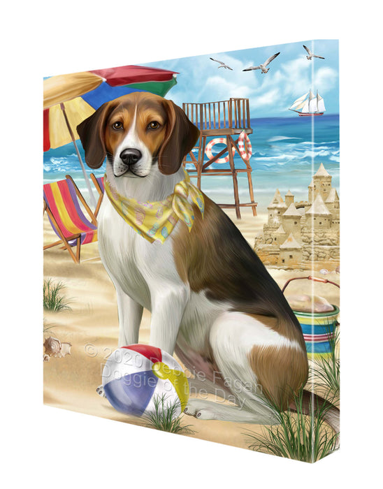 Pet Friendly Beach American English Foxhound Dog Canvas Wall Art - Premium Quality Ready to Hang Room Decor Wall Art Canvas - Unique Animal Printed Digital Painting for Decoration CVS124