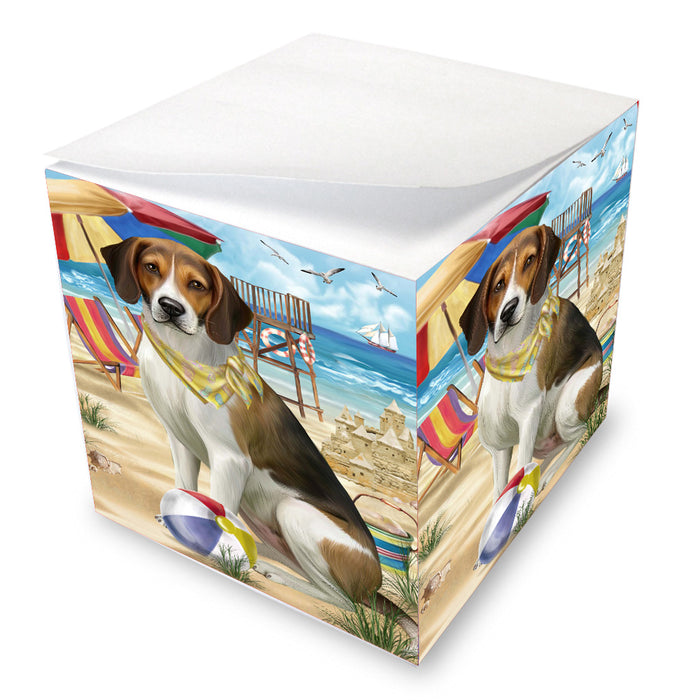 Pet Friendly Beach American English Foxhound Dog Note Cube NOC-DOTD-A57154