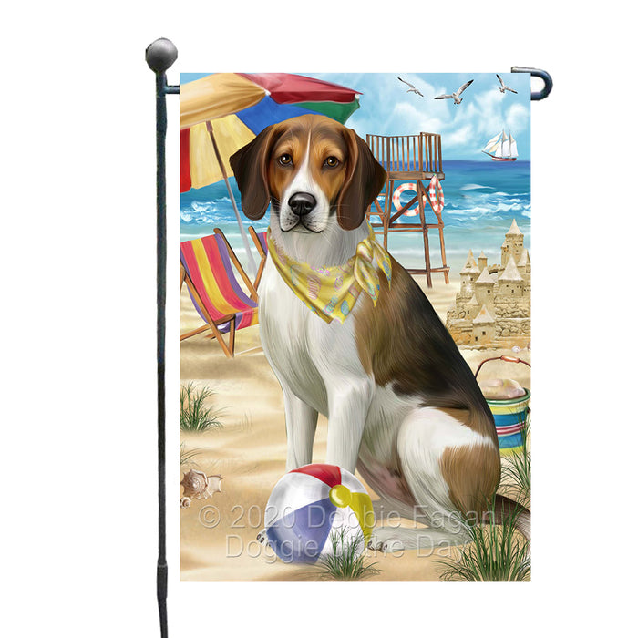 Pet Friendly Beach American English Foxhound Dog Garden Flags Outdoor Decor for Homes and Gardens Double Sided Garden Yard Spring Decorative Vertical Home Flags Garden Porch Lawn Flag for Decorations GFLG67741