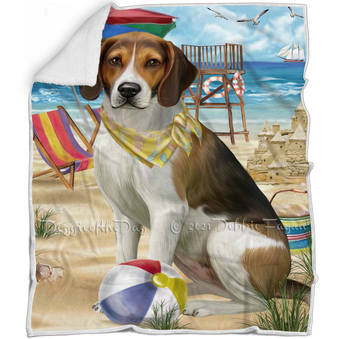 Pet Friendly Beach American English Foxhound Dog Blanket BLNKT142458