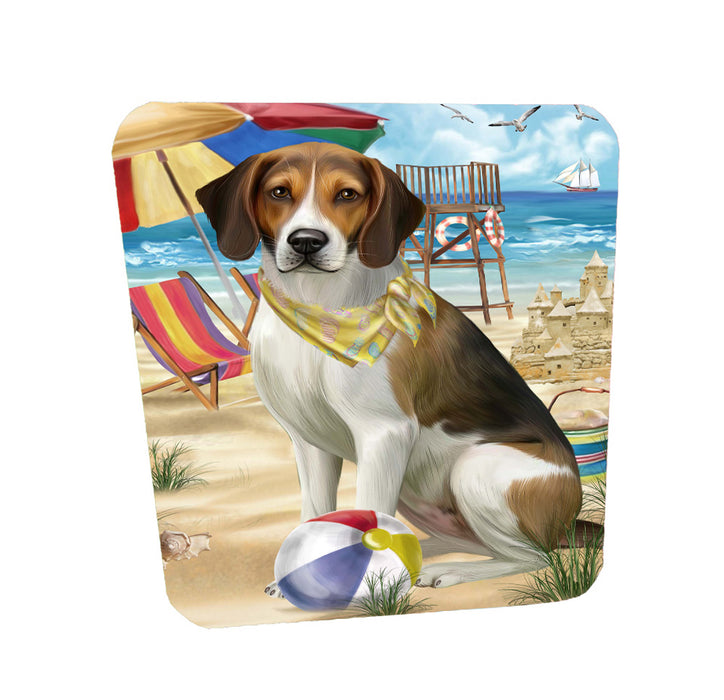 Pet Friendly Beach American English Foxhound Dog Coasters Set of 4 CSTA58113
