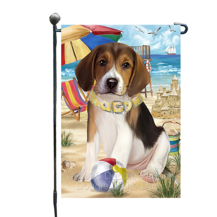 Pet Friendly Beach American English Foxhound Dog Garden Flags Outdoor Decor for Homes and Gardens Double Sided Garden Yard Spring Decorative Vertical Home Flags Garden Porch Lawn Flag for Decorations GFLG67742