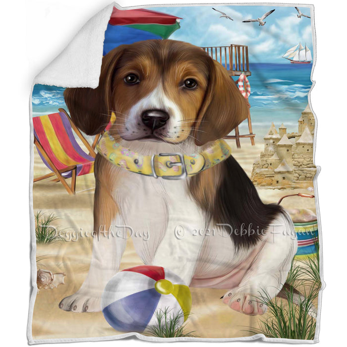 Pet Friendly Beach American English Foxhound Dog Blanket BLNKT142459