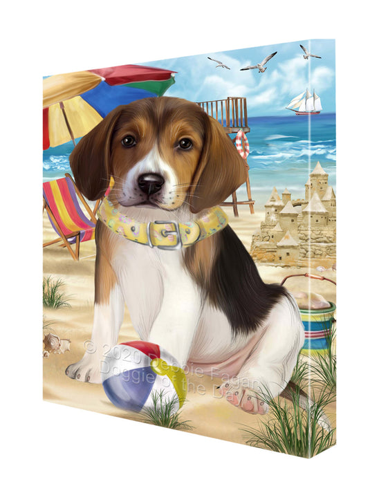 Pet Friendly Beach American English Foxhound Dog Canvas Wall Art - Premium Quality Ready to Hang Room Decor Wall Art Canvas - Unique Animal Printed Digital Painting for Decoration CVS125