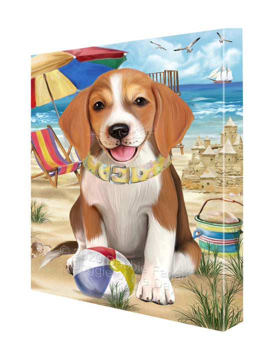 Pet Friendly Beach American English Foxhound Dog Canvas Wall Art - Premium Quality Ready to Hang Room Decor Wall Art Canvas - Unique Animal Printed Digital Painting for Decoration CVS126