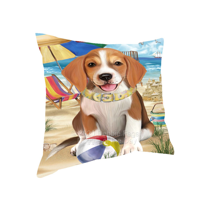 Pet Friendly Beach American English Foxhound Dog Pillow with Top Quality High-Resolution Images - Ultra Soft Pet Pillows for Sleeping - Reversible & Comfort - Ideal Gift for Dog Lover - Cushion for Sofa Couch Bed - 100% Polyester, PILA91579
