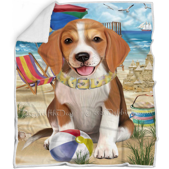 Pet Friendly Beach American English Foxhound Dog Blanket BLNKT142460