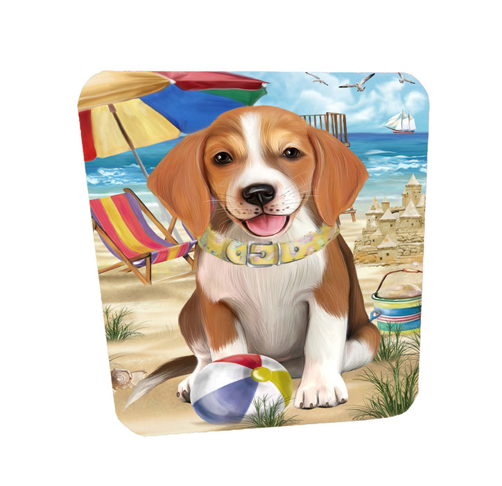 Pet Friendly Beach American English Foxhound Dog Coasters Set of 4 CSTA58115