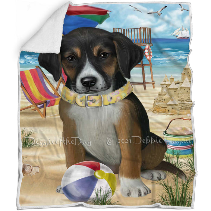 Pet Friendly Beach American English Foxhound Dog Blanket BLNKT142461