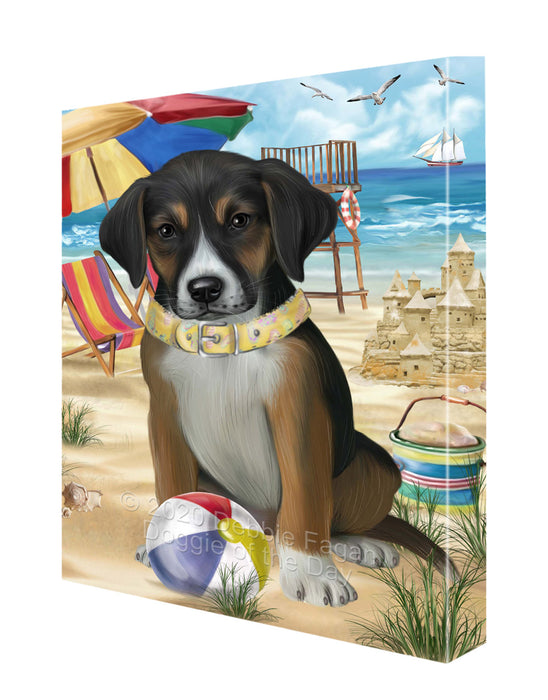 Pet Friendly Beach American English Foxhound Dog Canvas Wall Art - Premium Quality Ready to Hang Room Decor Wall Art Canvas - Unique Animal Printed Digital Painting for Decoration CVS127