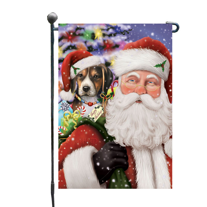 Christmas House with Presents American English Foxhound Dog Garden Flags Outdoor Decor for Homes and Gardens Double Sided Garden Yard Spring Decorative Vertical Home Flags Garden Porch Lawn Flag for Decorations GFLG68669