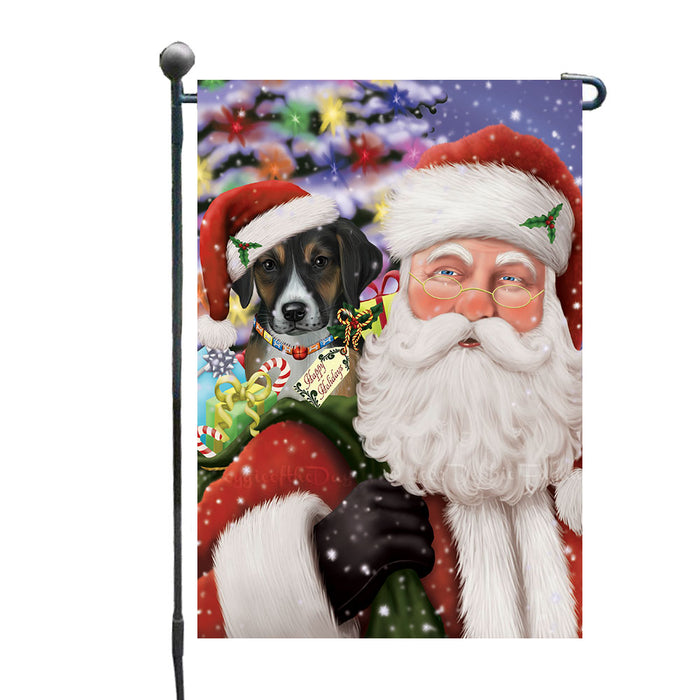Christmas House with Presents American English Foxhound Dog Garden Flags Outdoor Decor for Homes and Gardens Double Sided Garden Yard Spring Decorative Vertical Home Flags Garden Porch Lawn Flag for Decorations GFLG68670