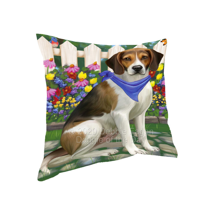 Spring Floral American English Foxhound Dog Pillow with Top Quality High-Resolution Images - Ultra Soft Pet Pillows for Sleeping - Reversible & Comfort - Ideal Gift for Dog Lover - Cushion for Sofa Couch Bed - 100% Polyester, PILA93142