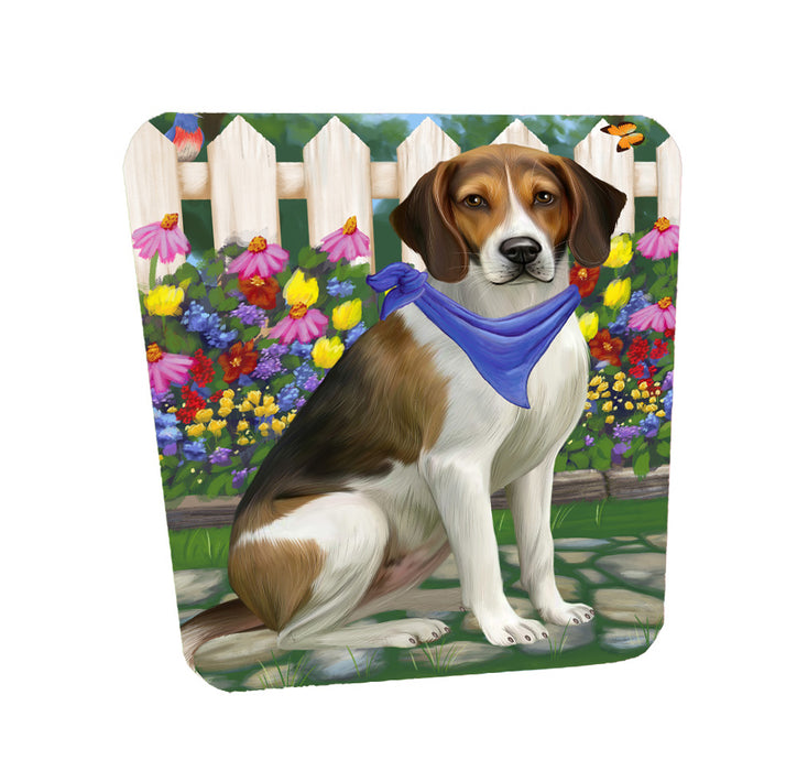 Spring Floral American English Foxhound Dog Coasters Set of 4 CSTA58528