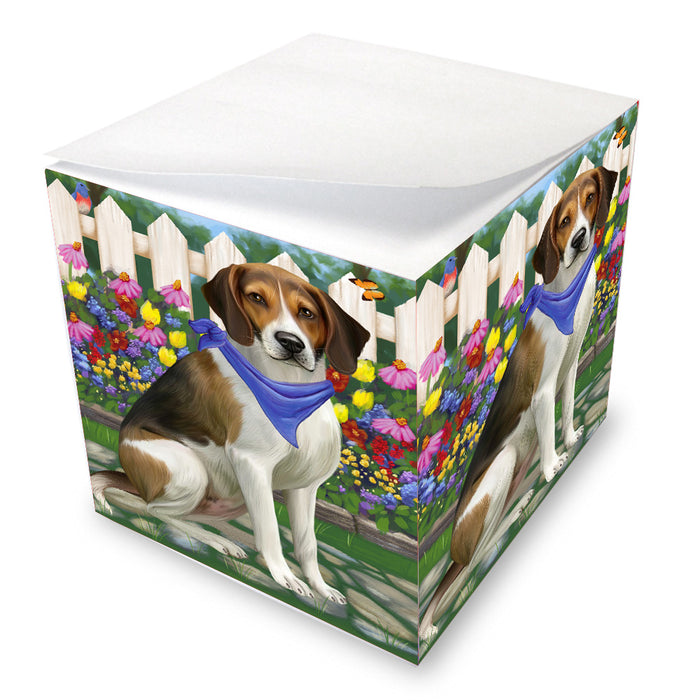 Spring Floral American English Foxhound Dog Note Cube NOC-DOTD-A57569