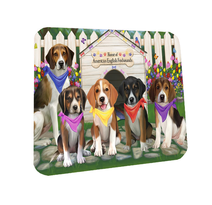 Spring Dog House American English Foxhound Dogs Coasters Set of 4 CSTA58520