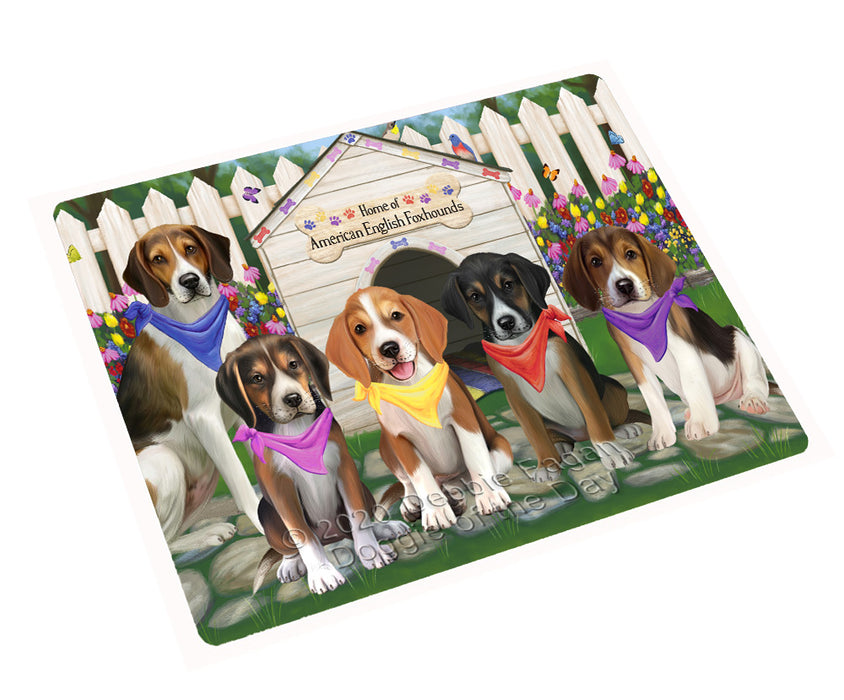 Spring Dog House American English Foxhound Dogs Cutting Board - For Kitchen - Scratch & Stain Resistant - Designed To Stay In Place - Easy To Clean By Hand - Perfect for Chopping Meats, Vegetables