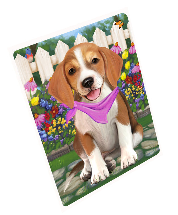 Spring Floral American English Foxhound Dog Cutting Board - For Kitchen - Scratch & Stain Resistant - Designed To Stay In Place - Easy To Clean By Hand - Perfect for Chopping Meats, Vegetables, CA83500