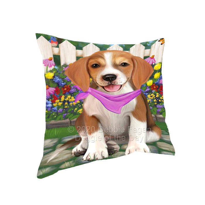 Spring Floral American English Foxhound Dog Pillow with Top Quality High-Resolution Images - Ultra Soft Pet Pillows for Sleeping - Reversible & Comfort - Ideal Gift for Dog Lover - Cushion for Sofa Couch Bed - 100% Polyester, PILA93145