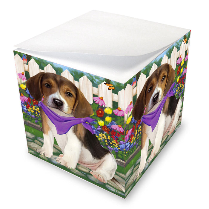 Spring Floral American English Foxhound Dog Note Cube NOC-DOTD-A57571
