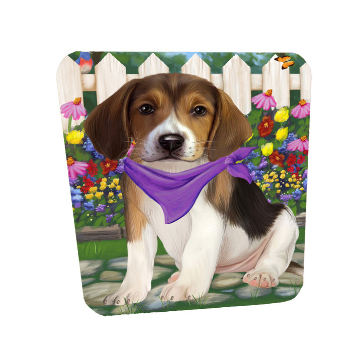 Spring Floral American English Foxhound Dog Coasters Set of 4 CSTA58530