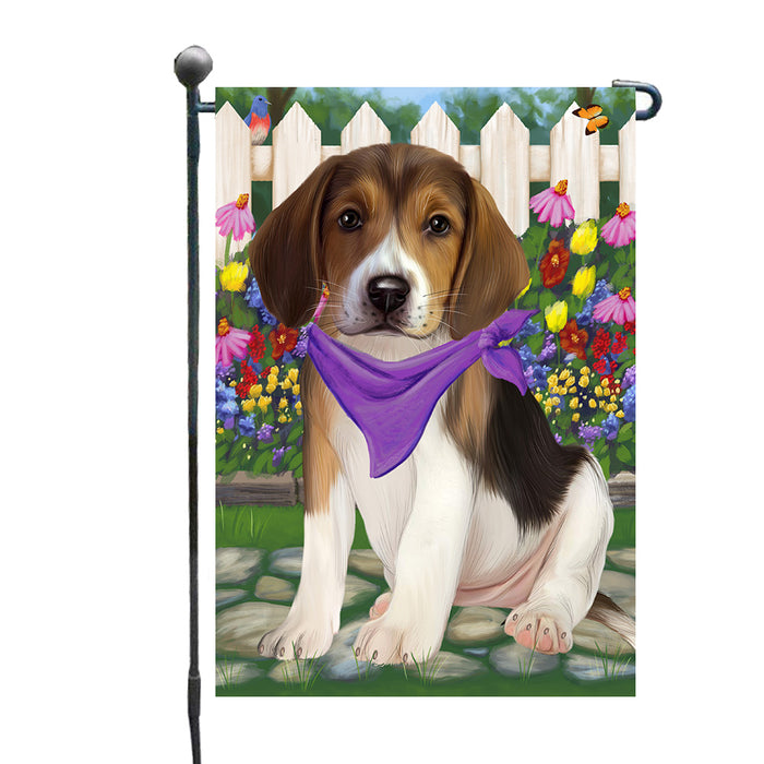 Spring Floral American English Foxhound Dog Garden Flags Outdoor Decor for Homes and Gardens Double Sided Garden Yard Spring Decorative Vertical Home Flags Garden Porch Lawn Flag for Decorations GFLG68266