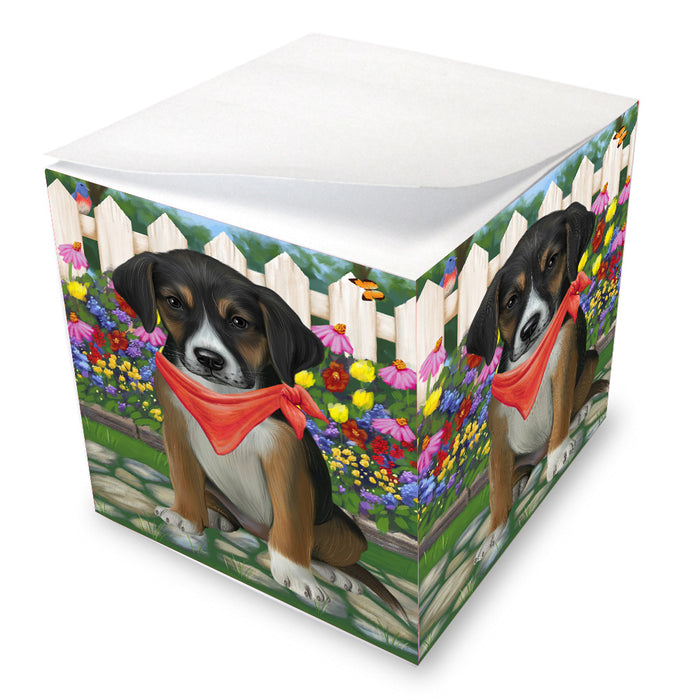 Spring Floral American English Foxhound Dog Note Cube NOC-DOTD-A57572