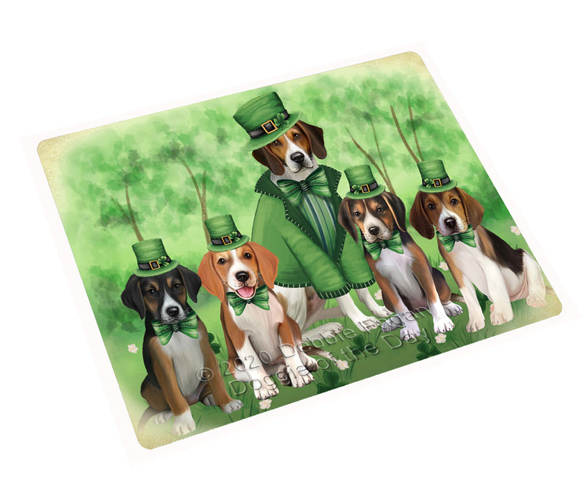 St. Patrick's Day Family American English Foxhound Dogs Refrigerator/Dishwasher Magnet - Kitchen Decor Magnet - Pets Portrait Unique Magnet - Ultra-Sticky Premium Quality Magnet