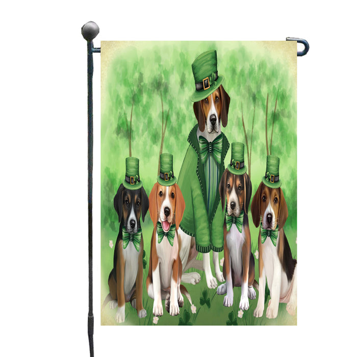 St. Patrick's Day Family American English Foxhound Dogs Garden Flags Outdoor Decor for Homes and Gardens Double Sided Garden Yard Spring Decorative Vertical Home Flags Garden Porch Lawn Flag for Decorations