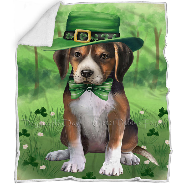 St. Patricks Day Irish Portrait American English Foxhound Dogs Blanket BLNKT142308