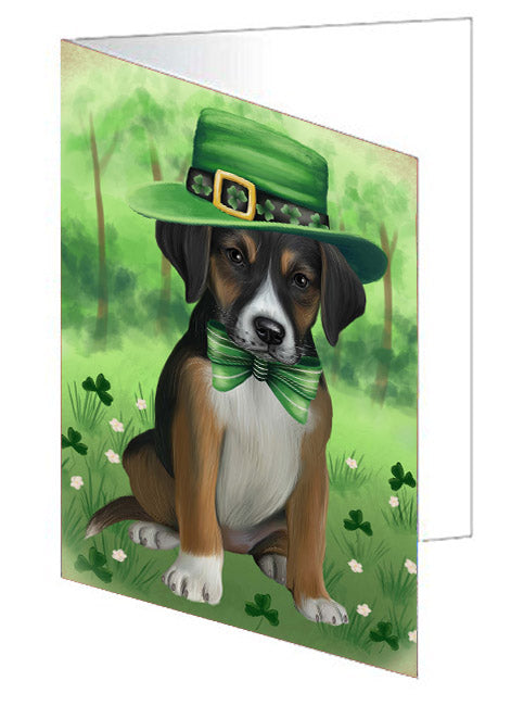 St. Patrick's Day American English Foxhound Dog Handmade Artwork Assorted Pets Greeting Cards and Note Cards with Envelopes for All Occasions and Holiday Seasons