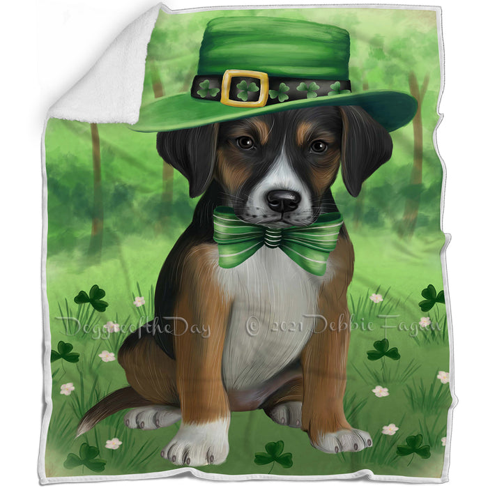 St. Patricks Day Irish Portrait American English Foxhound Dogs Blanket BLNKT142309