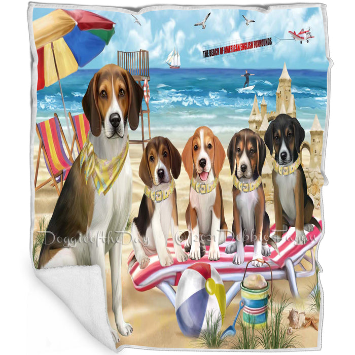 Pet Friendly Beach American English Foxhound Dogs Blanket BLNKT142462