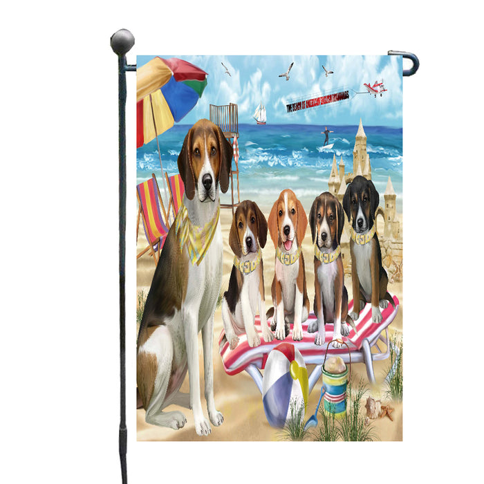 Pet Friendly Beach American English Foxhound Dogs Garden Flags Outdoor Decor for Homes and Gardens Double Sided Garden Yard Spring Decorative Vertical Home Flags Garden Porch Lawn Flag for Decorations